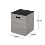 Amata Outdoor Modern 4 Seater Aluminum Chat Set with Fire Pit and Tank Holder by Christopher Knight Home