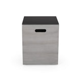 Amata Outdoor Modern 4 Seater Aluminum Chat Set with Fire Pit and Tank Holder by Christopher Knight Home
