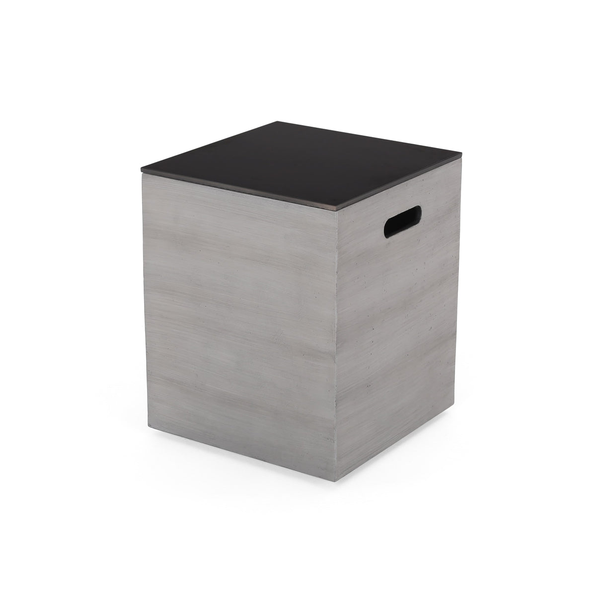 Amata Outdoor Modern 4 Seater Aluminum Chat Set with Fire Pit and Tank Holder by Christopher Knight Home