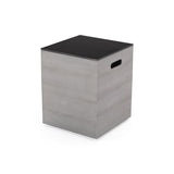Amata Outdoor Modern 4 Seater Aluminum Chat Set with Fire Pit and Tank Holder by Christopher Knight Home