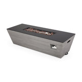 Amata Outdoor Modern 4 Seater Aluminum Chat Set with Fire Pit and Tank Holder by Christopher Knight Home