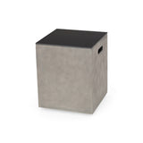 Amata Outdoor Modern 4 Seater Aluminum Chat Set with Fire Pit and Tank Holder by Christopher Knight Home