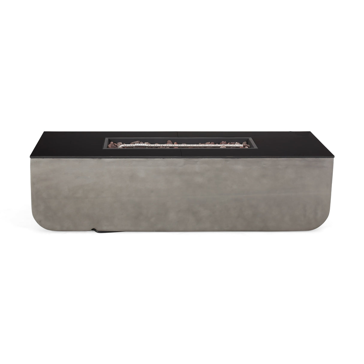 Amata Outdoor Modern 4 Seater Aluminum Chat Set with Fire Pit and Tank Holder by Christopher Knight Home
