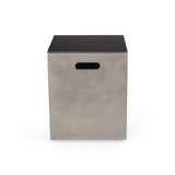 Amata Outdoor Modern 4 Seater Aluminum Chat Set with Fire Pit and Tank Holder by Christopher Knight Home