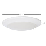 Amax Lighting 10W Metal Housing with 120 Volts LED Flush Mount White