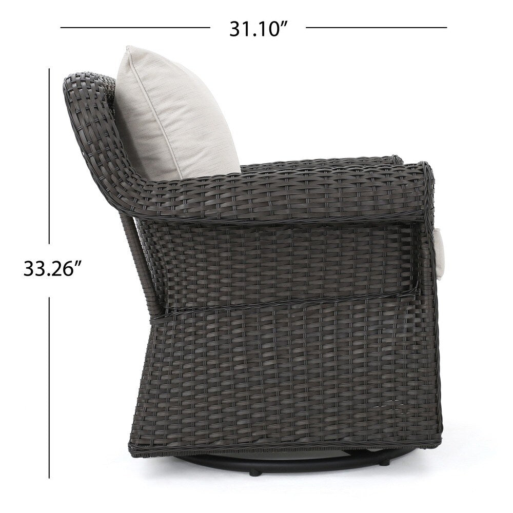 Amaya Outdoor Wicker Swivel Rocking Chair with Cushion by Christopher Knight Home