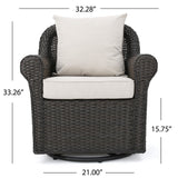 Amaya Outdoor Wicker Swivel Rocking Chair with Cushion by Christopher Knight Home