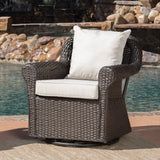Amaya Outdoor Wicker Swivel Rocking Chair with Cushion by Christopher Knight Home