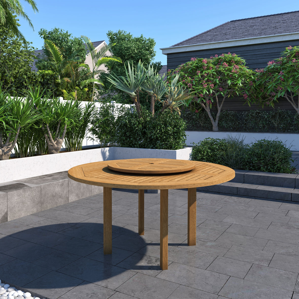 Amazonia 7 Piece 100% FSC Certified Wood Gorilla Lazy Susan Outdoor Patio Dining Set