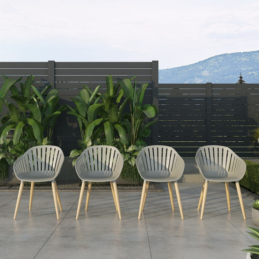 Amazonia 7-Piece Teak Wood Rectangular Extendable Patio Dining Set Conversation Set With Dining Chairs