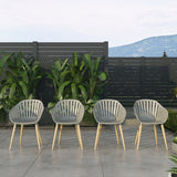 Amazonia 7-Piece Teak Wood Rectangular Extendable Patio Dining Set Conversation Set With Dining Chairs