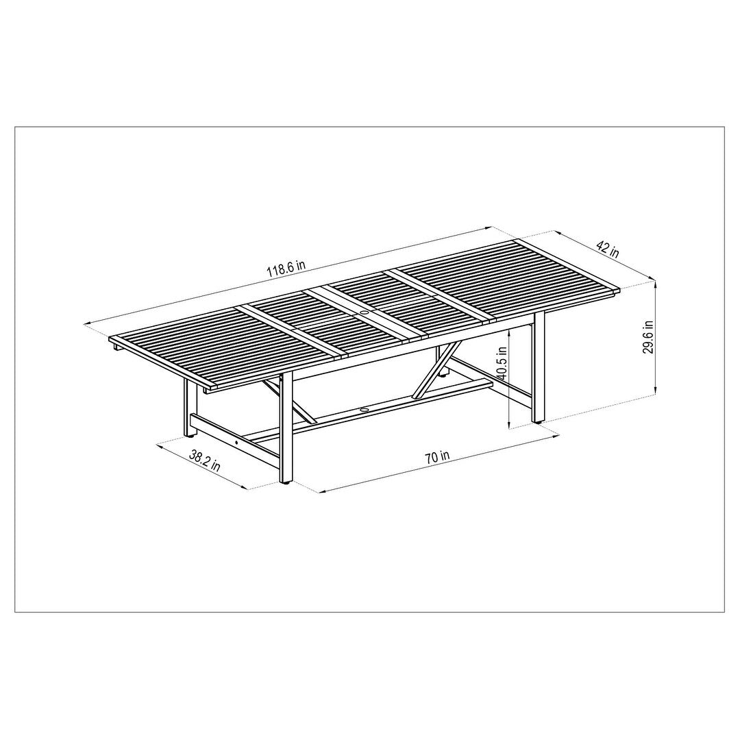 Amazonia Allyson 11pc FSC Certified Wood Outdoor Patio Dining Set - 11 Piece
