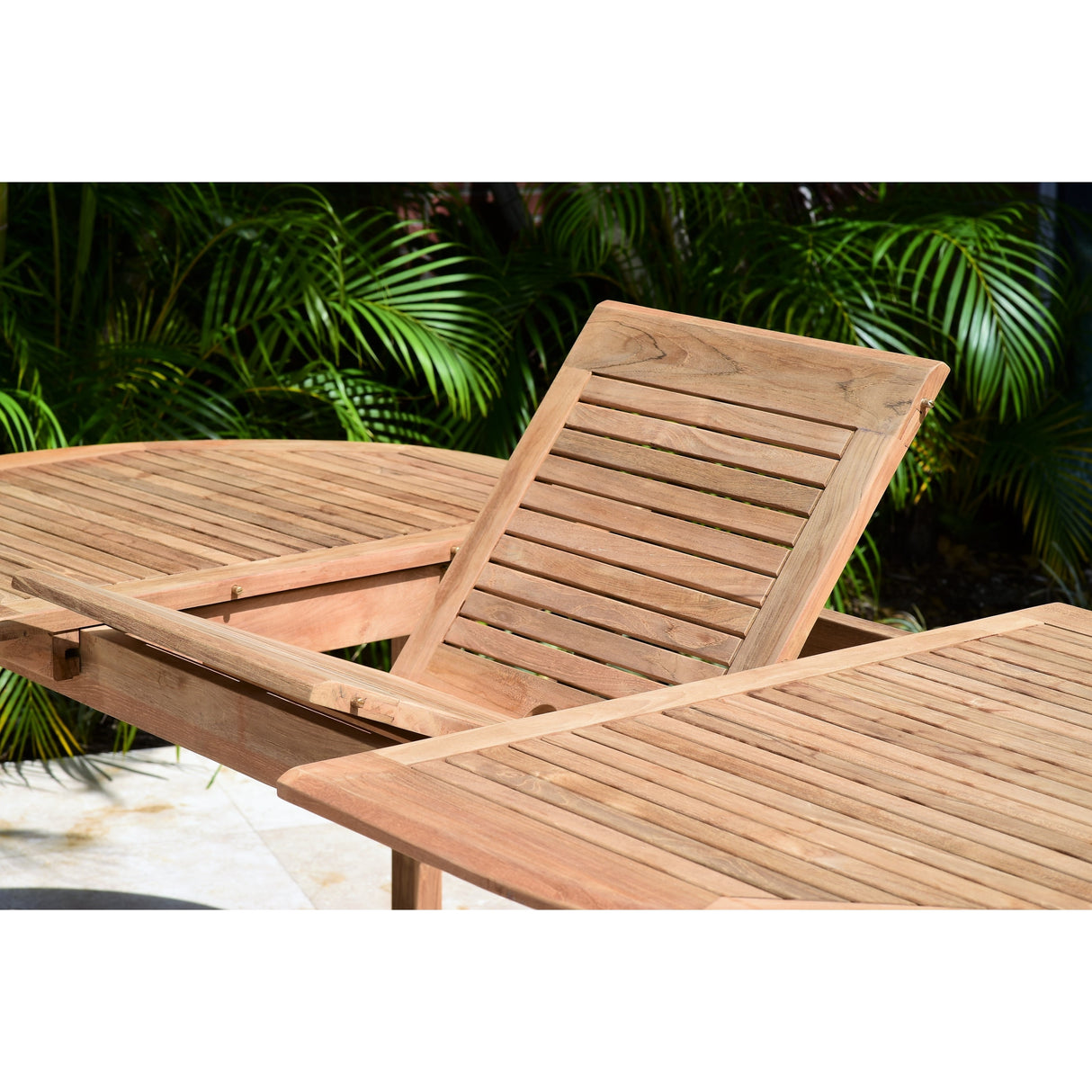 Amazonia Leble Outdoor Solid Teak Oval Patio Dining Table