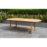 Amazonia Leble Outdoor Solid Teak Oval Patio Dining Table