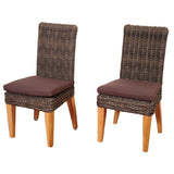 Amazonia Singapore 2-Piece Teak Wicker Stackable Armchair Set Patio Furniture