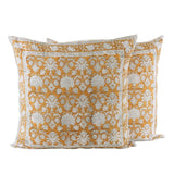 Handmade Amber Floral Cotton Cushion Covers, Set of 2 (India)