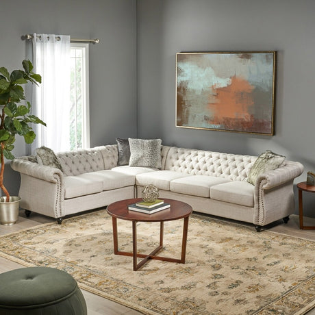Amberside Fabric 6-seat Chesterfield Sectional Set by Christopher Knight Home