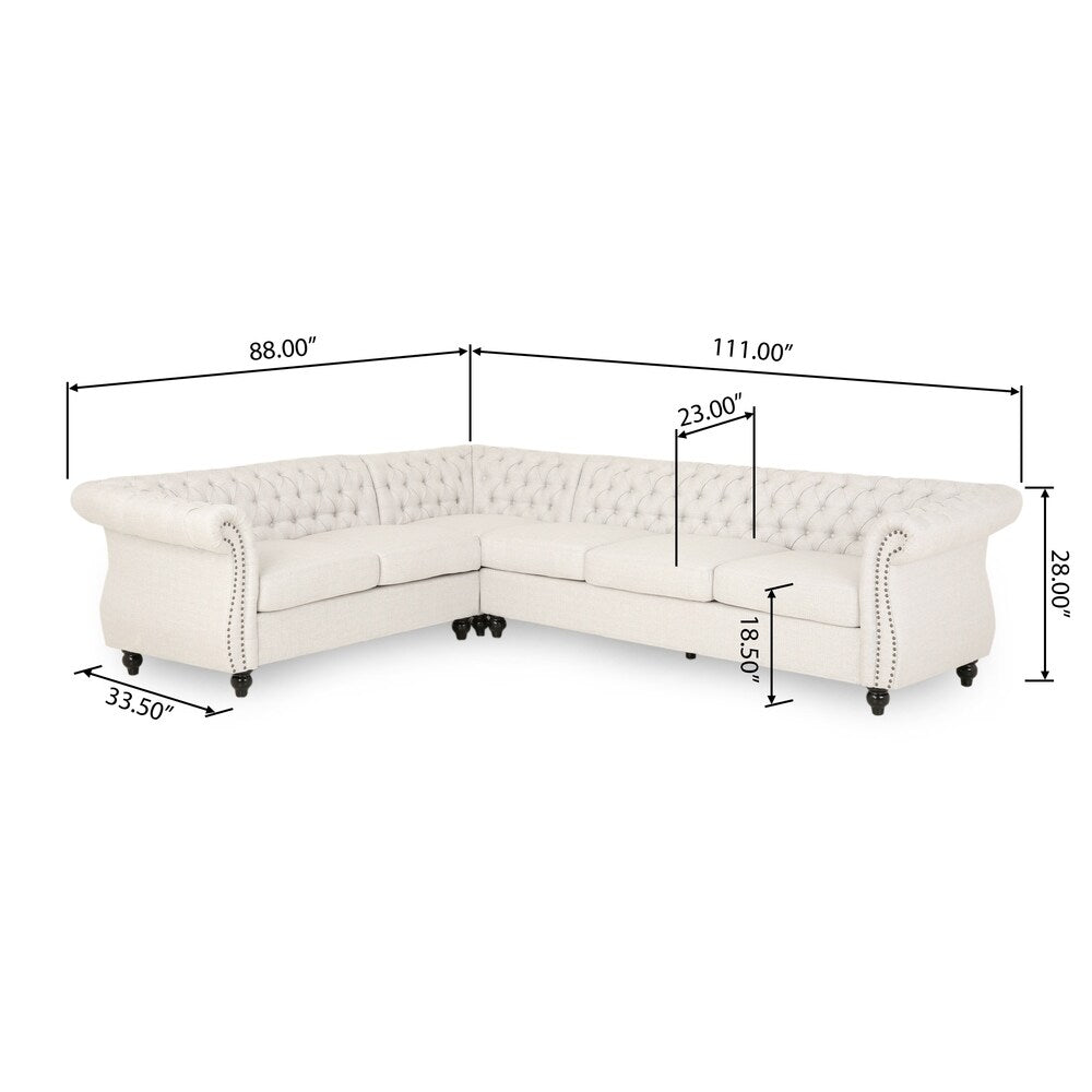Amberside Fabric 6-seat Chesterfield Sectional Set by Christopher Knight Home