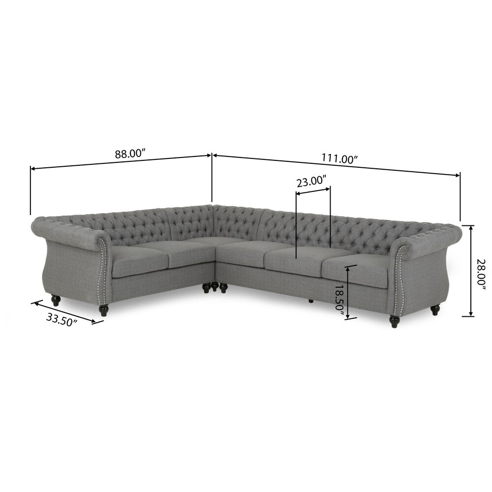 Amberside Fabric 6-seat Chesterfield Sectional Set by Christopher Knight Home