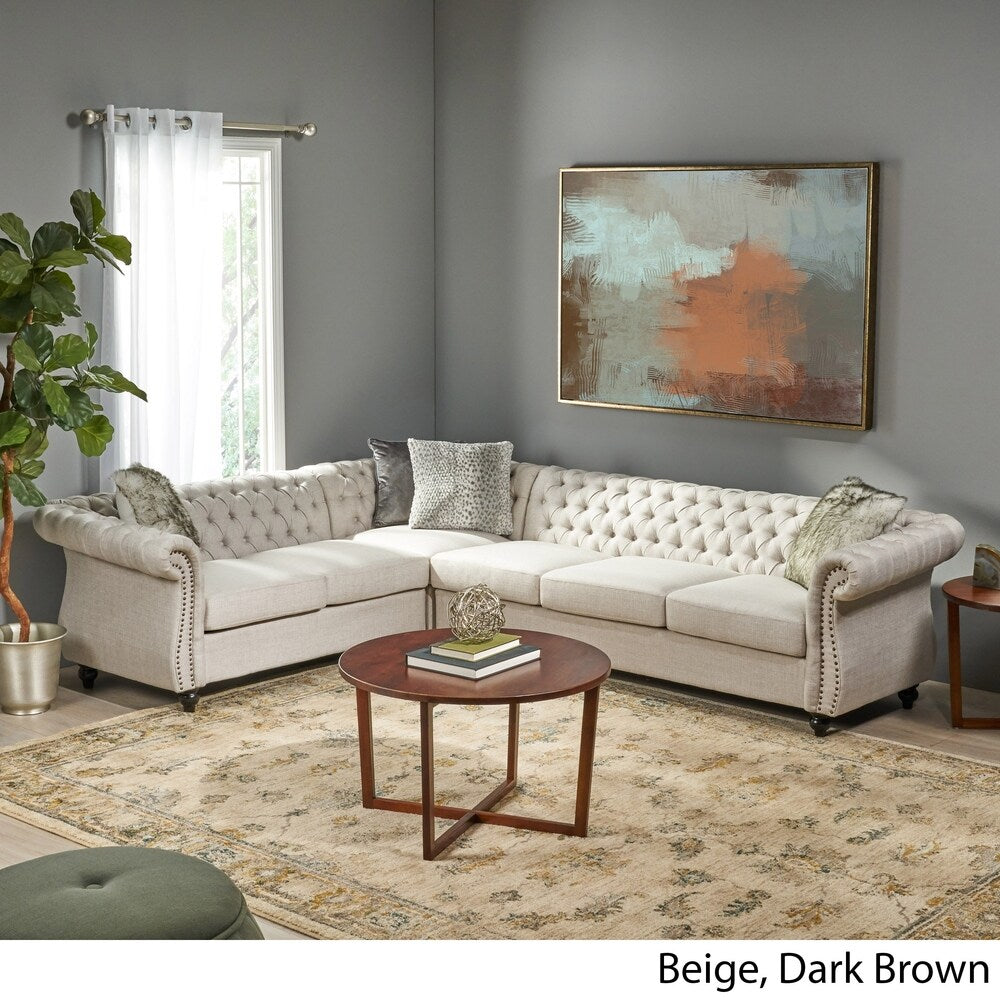 Amberside Fabric 6-seat Chesterfield Sectional Set by Christopher Knight Home