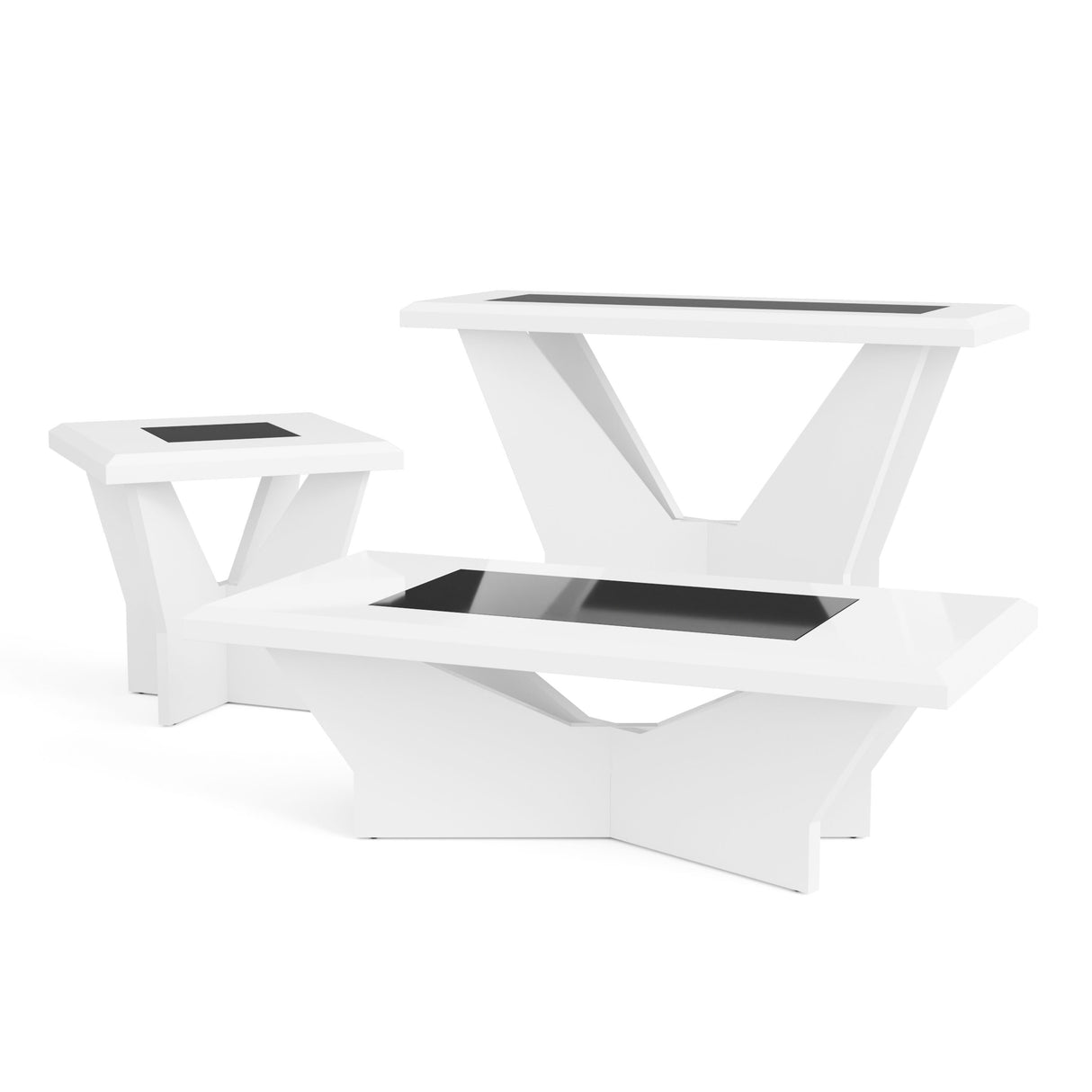 Ameena Contemporary Glass Top 3-Piece Coffee Table Set by Furniture of America