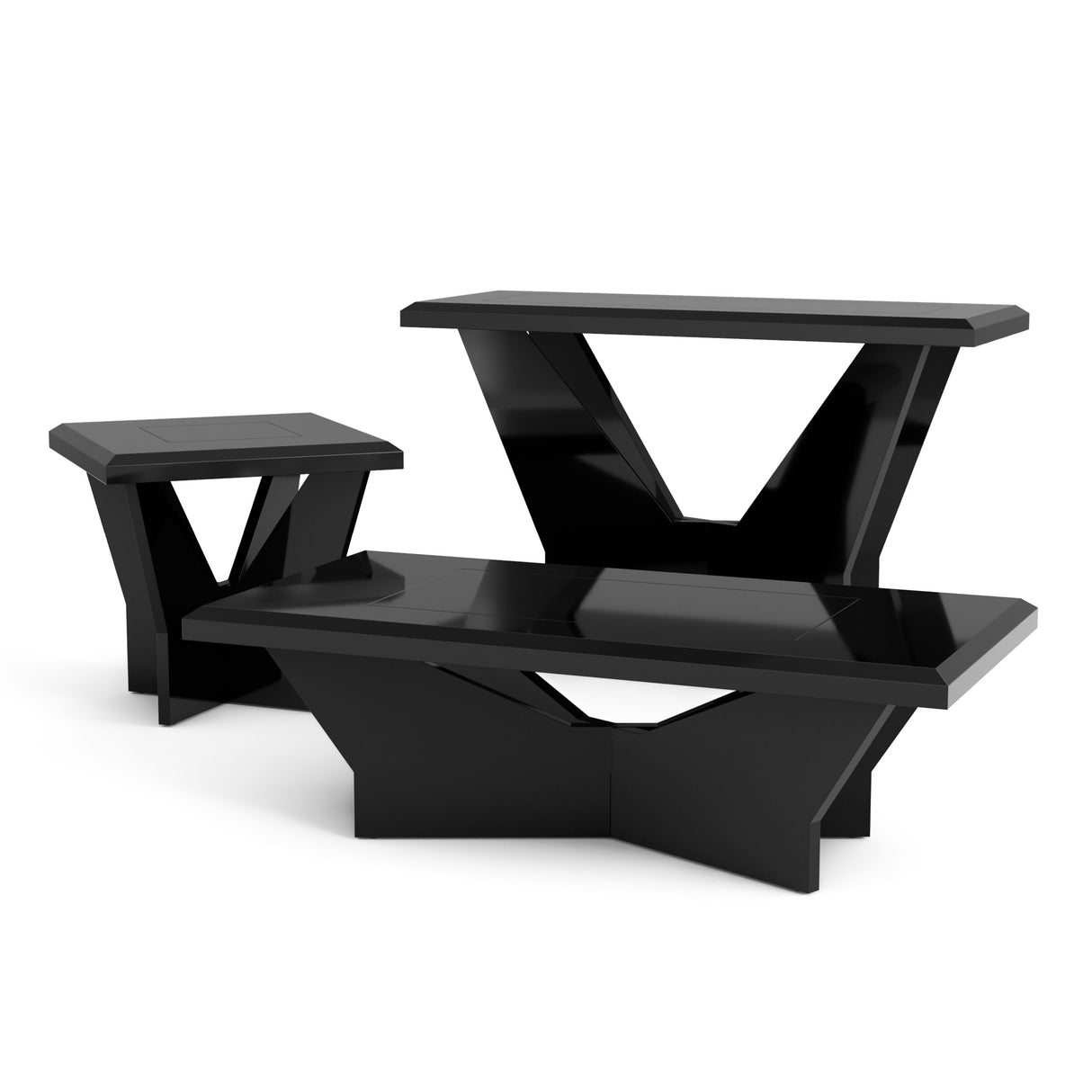 Ameena Contemporary Glass Top 3-Piece Coffee Table Set by Furniture of America