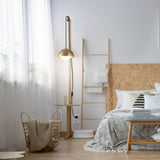 Amelia 1-Light Matte Brass Plug-In Pendant Lighting with Frosted Glass Shade - one size