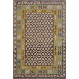 Amelia Gray/Ivory Hand-Woven Kilim Wool Rug - 5'7 x 7'6 - 5'7" x 7'6" - 5'7" x 7'6"
