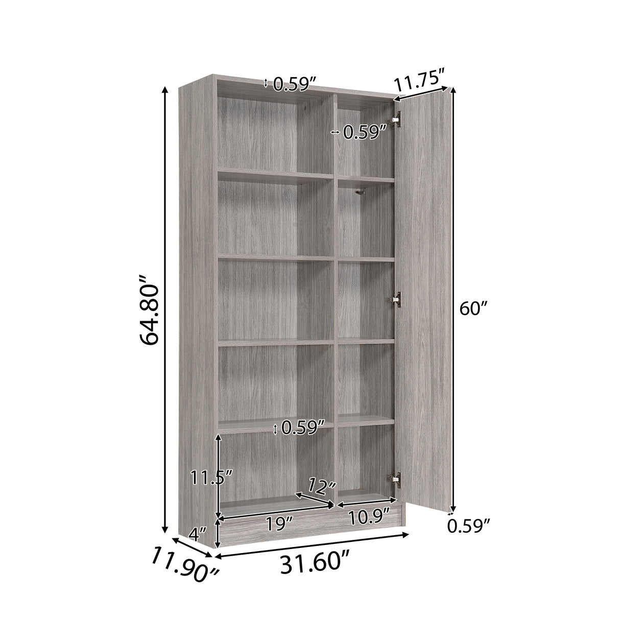 Amelia Mid-century 5-shelf Wood Cabinet by Christopher Knight Home