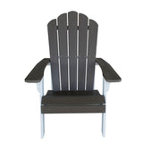 AmeriHome Simulated Wood Outdoor 2 Tone Adirondack Chair, Driftwood with White Accents - 2 Piece Set