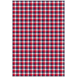 American Art Decor Red, White, and Blue Plaid Vinyl Floor Mat