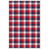 American Art Decor Red, White, and Blue Plaid Vinyl Floor Mat