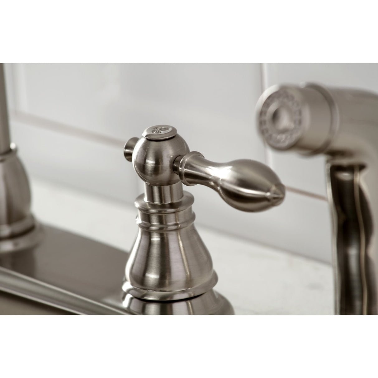 Kingston Brass American Classic 8 in. Centerset Kitchen Faucet with Side Sprayer