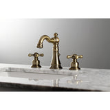 Kingston Brass American Classic Two-Handle 3-Hole Deck Mount Widespread Bathroom Faucet