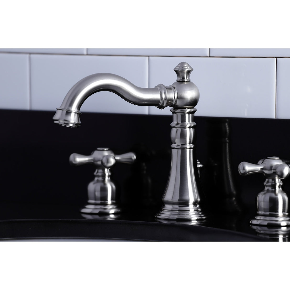 Kingston Brass American Classic Two-Handle 3-Hole Deck Mount Widespread Bathroom Faucet