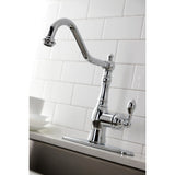 Kingston Brass American Classic Single-Handle Kitchen Faucet with Brass Sprayer