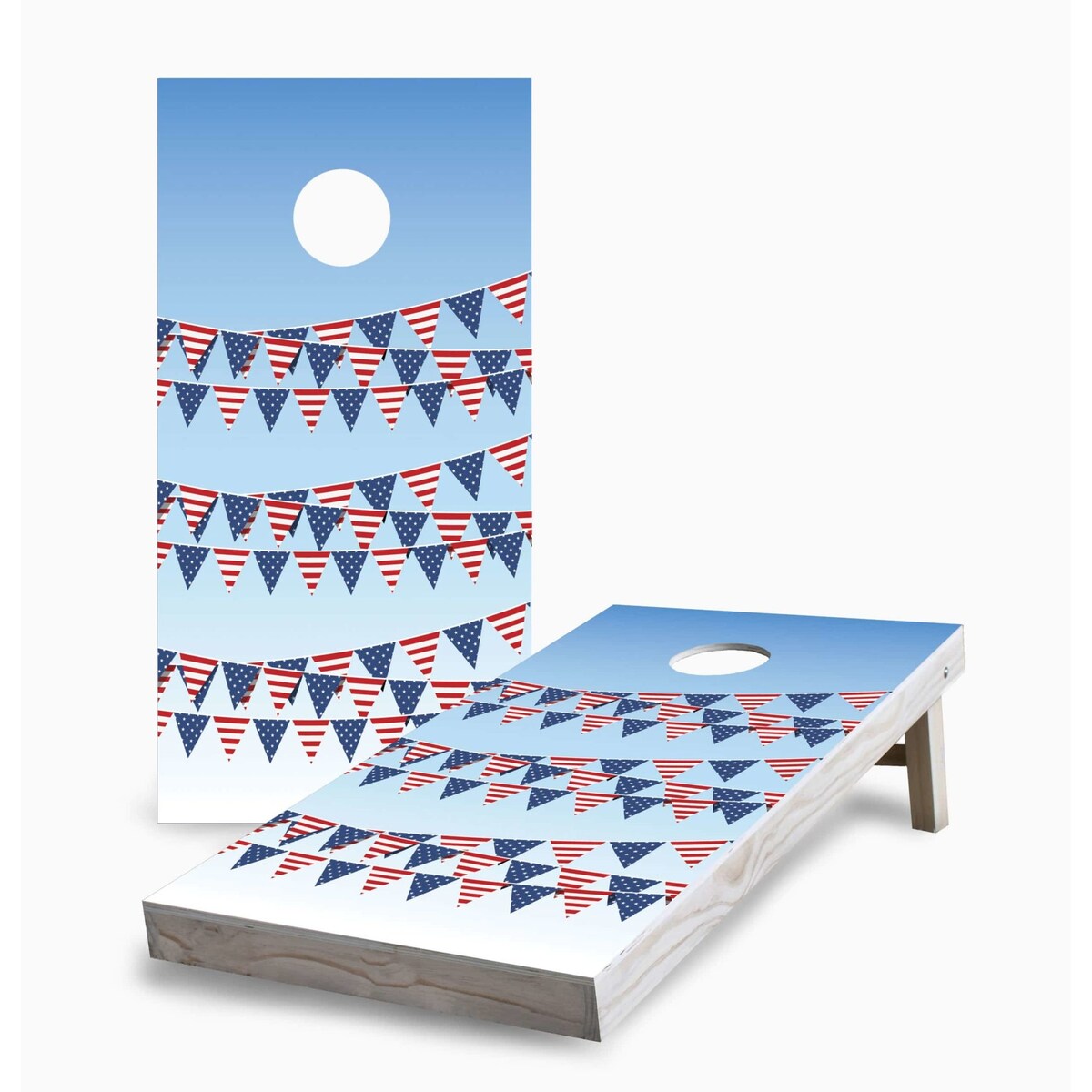 American Flag Banner Cornhole Game (Choose Wraps or Boards)