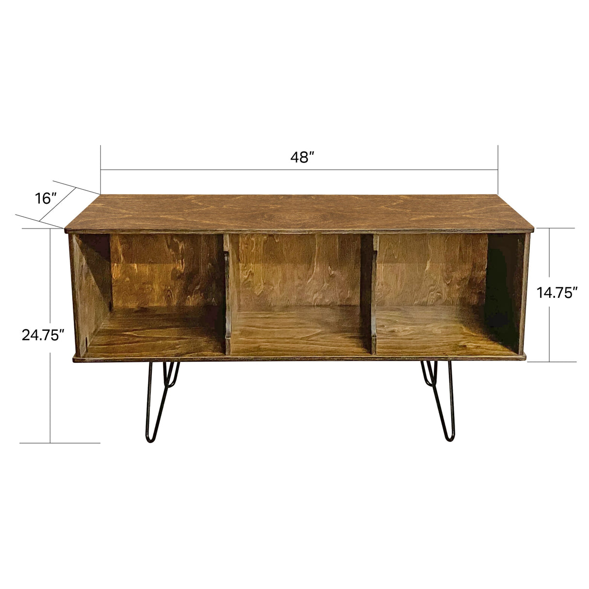 American Furniture Classics Model Mid Century Retro TV/Console Table with Album Storage