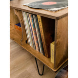 American Furniture Classics Model Mid Century Retro TV/Console Table with Album Storage