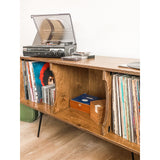 American Furniture Classics Model Mid Century Retro TV/Console Table with Album Storage