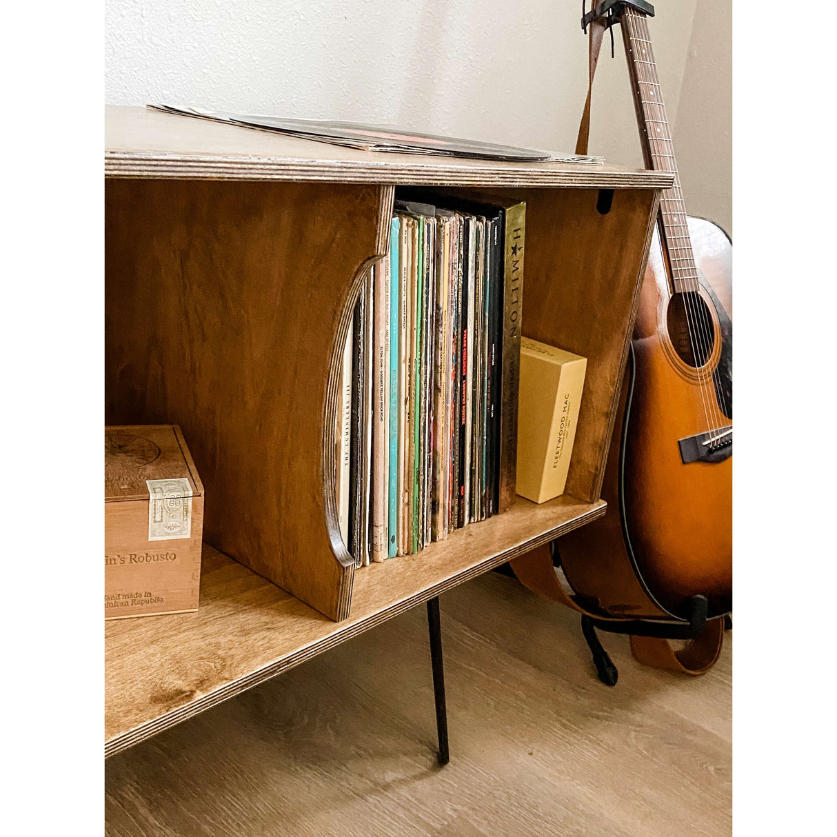 American Furniture Classics Model Mid Century Retro TV/Console Table with Album Storage