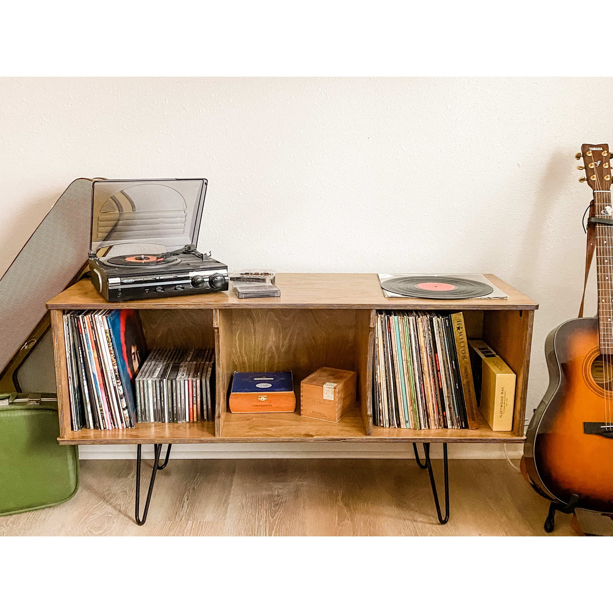 American Furniture Classics Model Mid Century Retro TV/Console Table with Album Storage