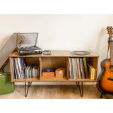 American Furniture Classics Model Mid Century Retro TV/Console Table with Album Storage