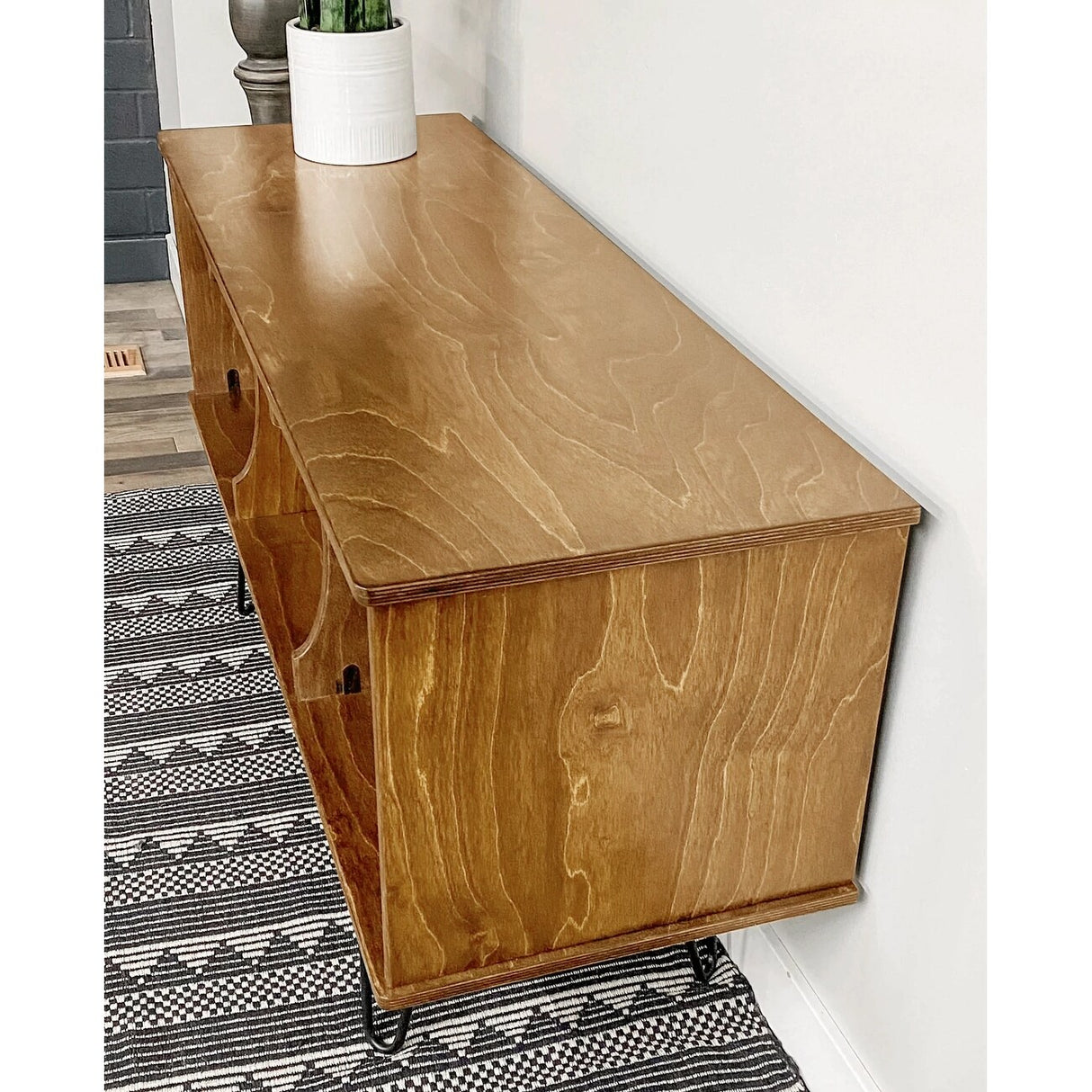 American Furniture Classics Model Mid Century Retro TV/Console Table with Album Storage