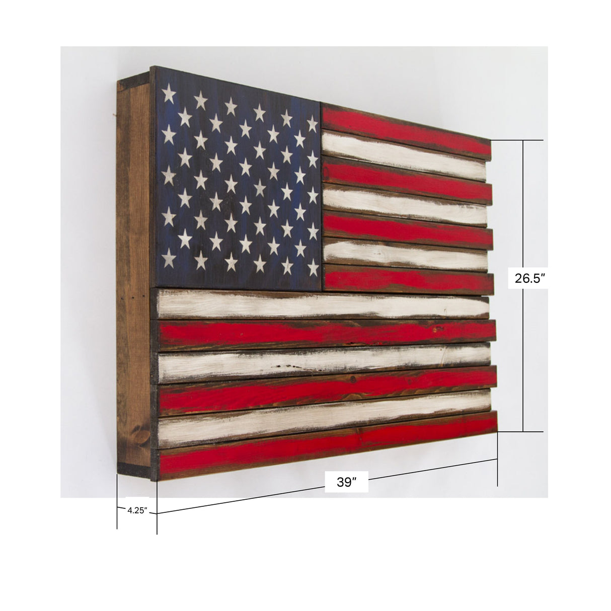 American Furniture Classics Model Large American Flag Wall Hanging Gun Concealment with Two Secret Compartments