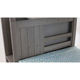 American Furniture Classics, Solid Pine Mission Staircase Twin/Twin Bed w/4 Drw Chest,Twn Trundle Bed Charcoal Gray