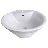 American Imaginations 19.25-in. W Above Counter White Vessel Set For 1 Hole Center Faucet