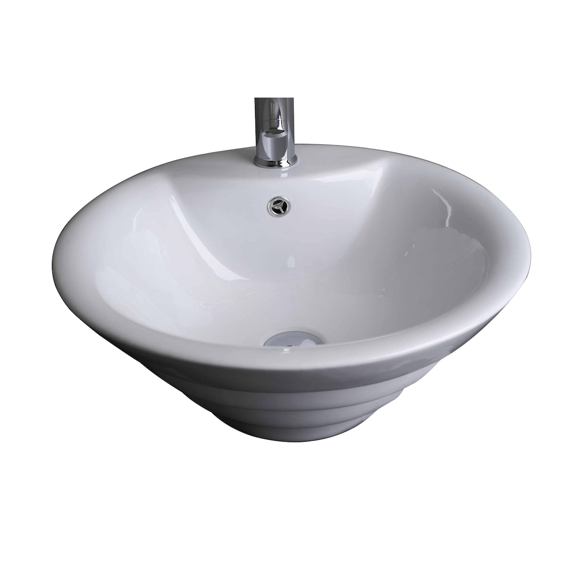 American Imaginations 19.25-in. W Above Counter White Vessel Set For 1 Hole Center Faucet