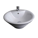 American Imaginations 19.25-in. W Above Counter White Vessel Set For 1 Hole Center Faucet