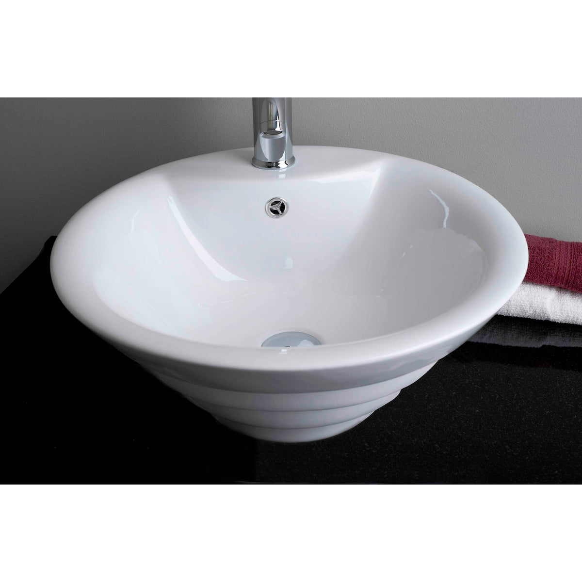 American Imaginations 19.25-in. W Above Counter White Vessel Set For 1 Hole Center Faucet